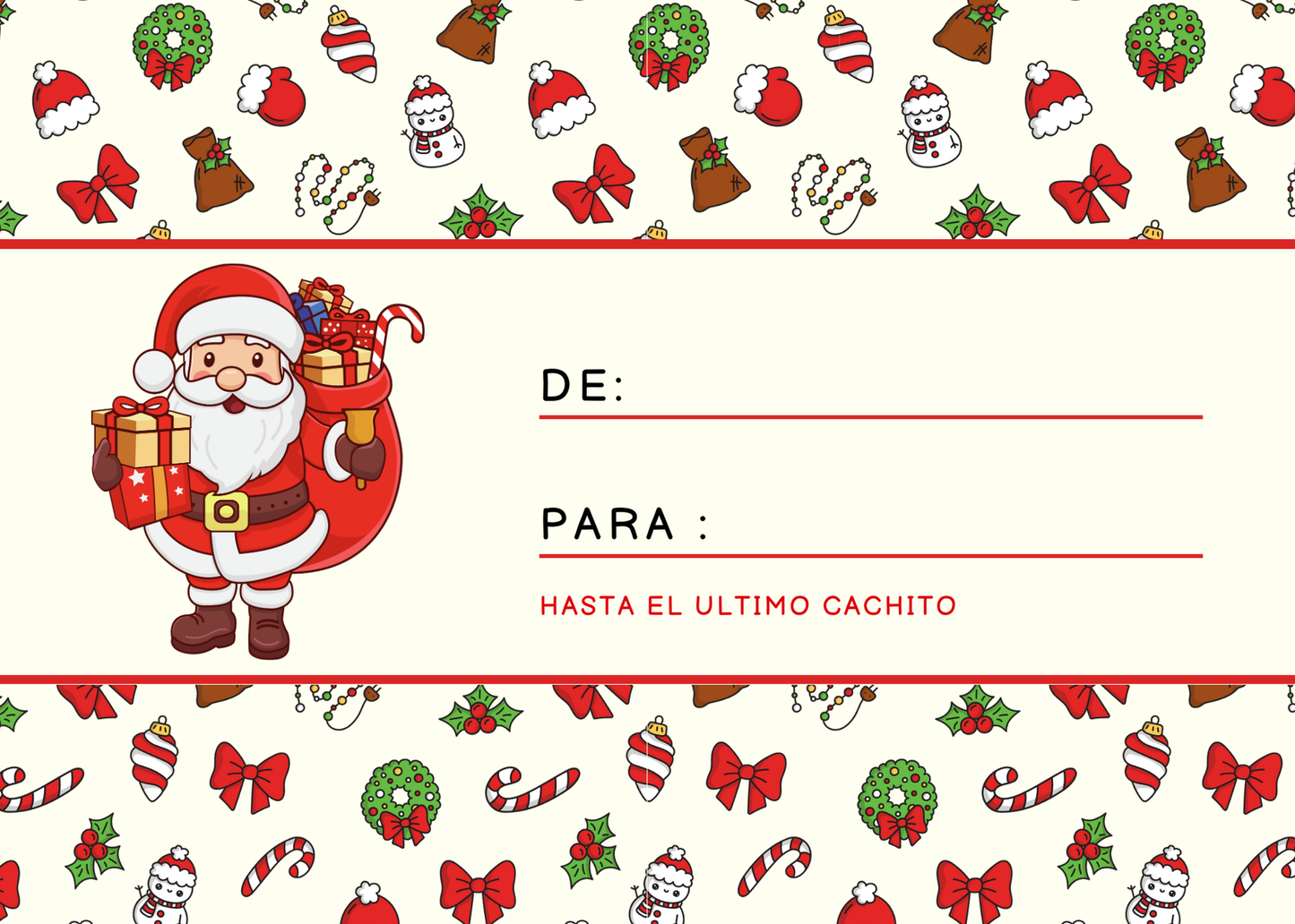 Tarjeta de regalo: FELIZ NAVIDAD
